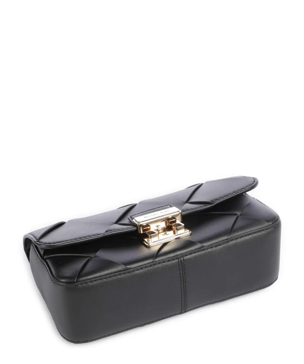 Tribeca Schultertasche fein genarbtes Leder schwarz