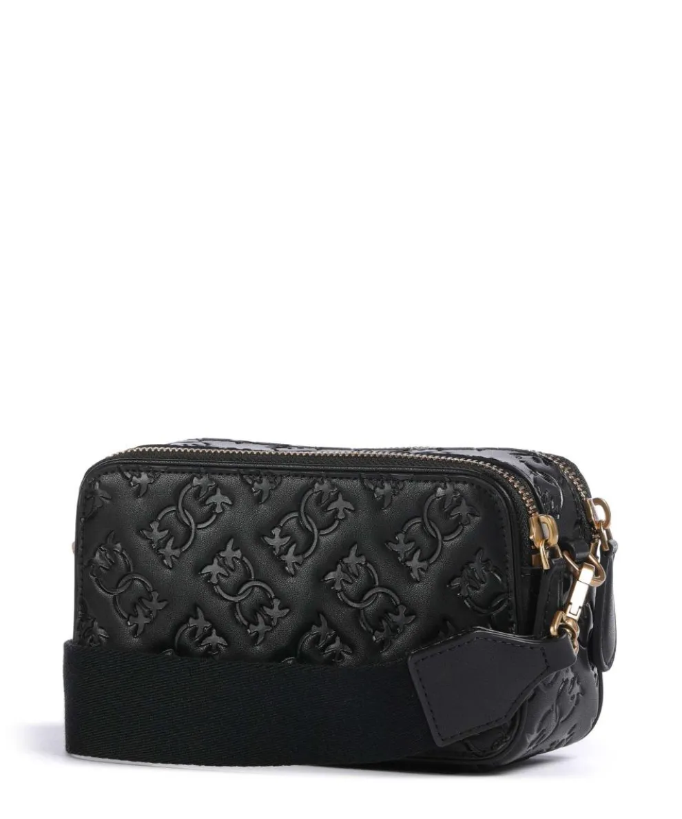 Mini Umhängetasche geprägtes Kalbsleder schwarz