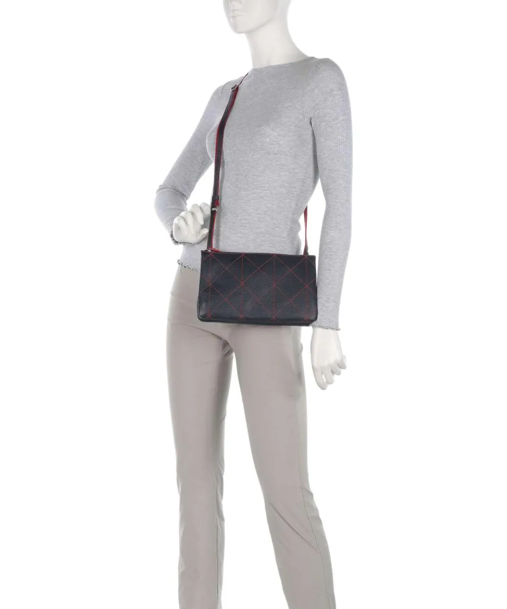 Pienza Umhängetasche genarbtes Leder dunkelblau