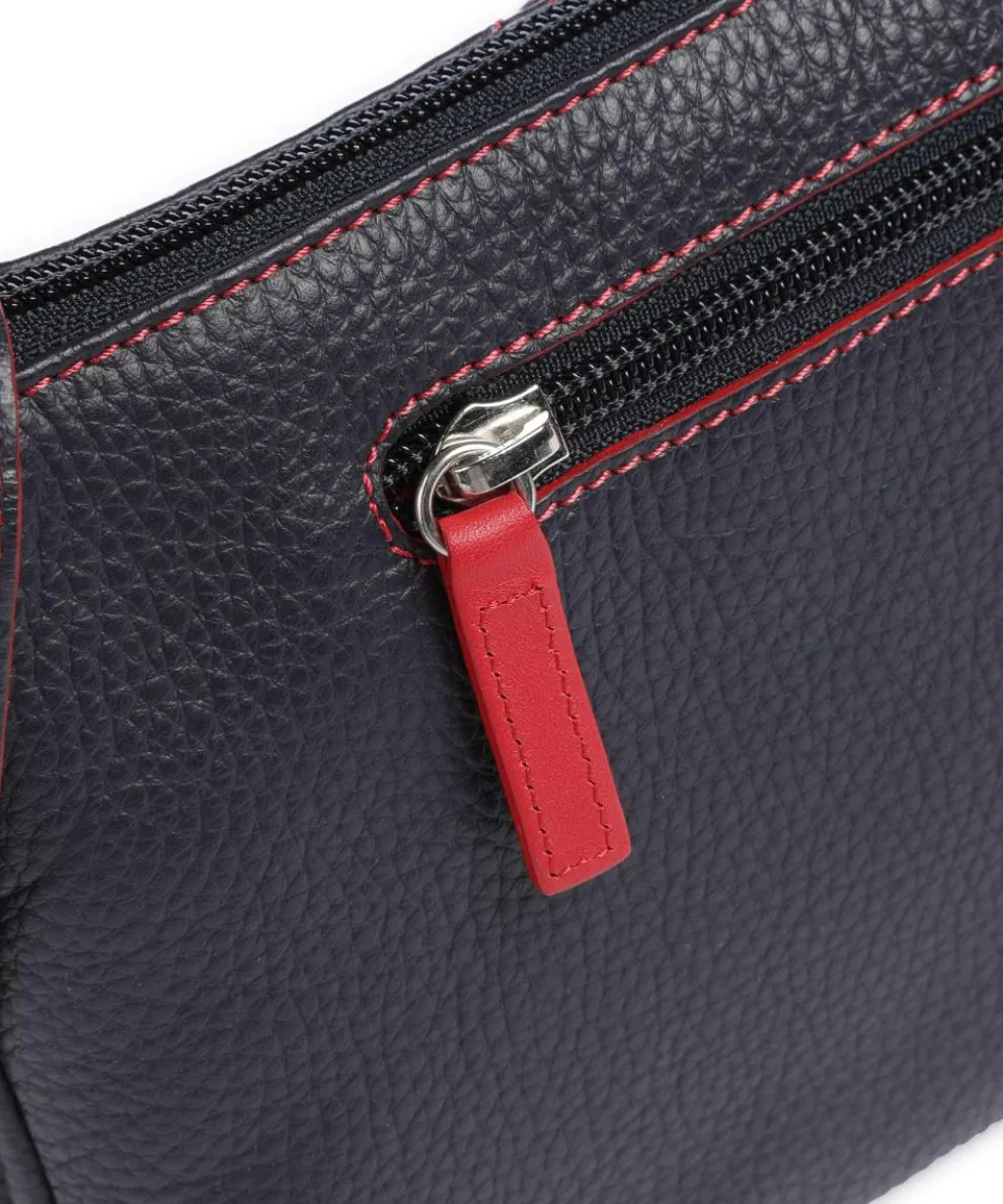 Pienza Umhängetasche genarbtes Leder dunkelblau