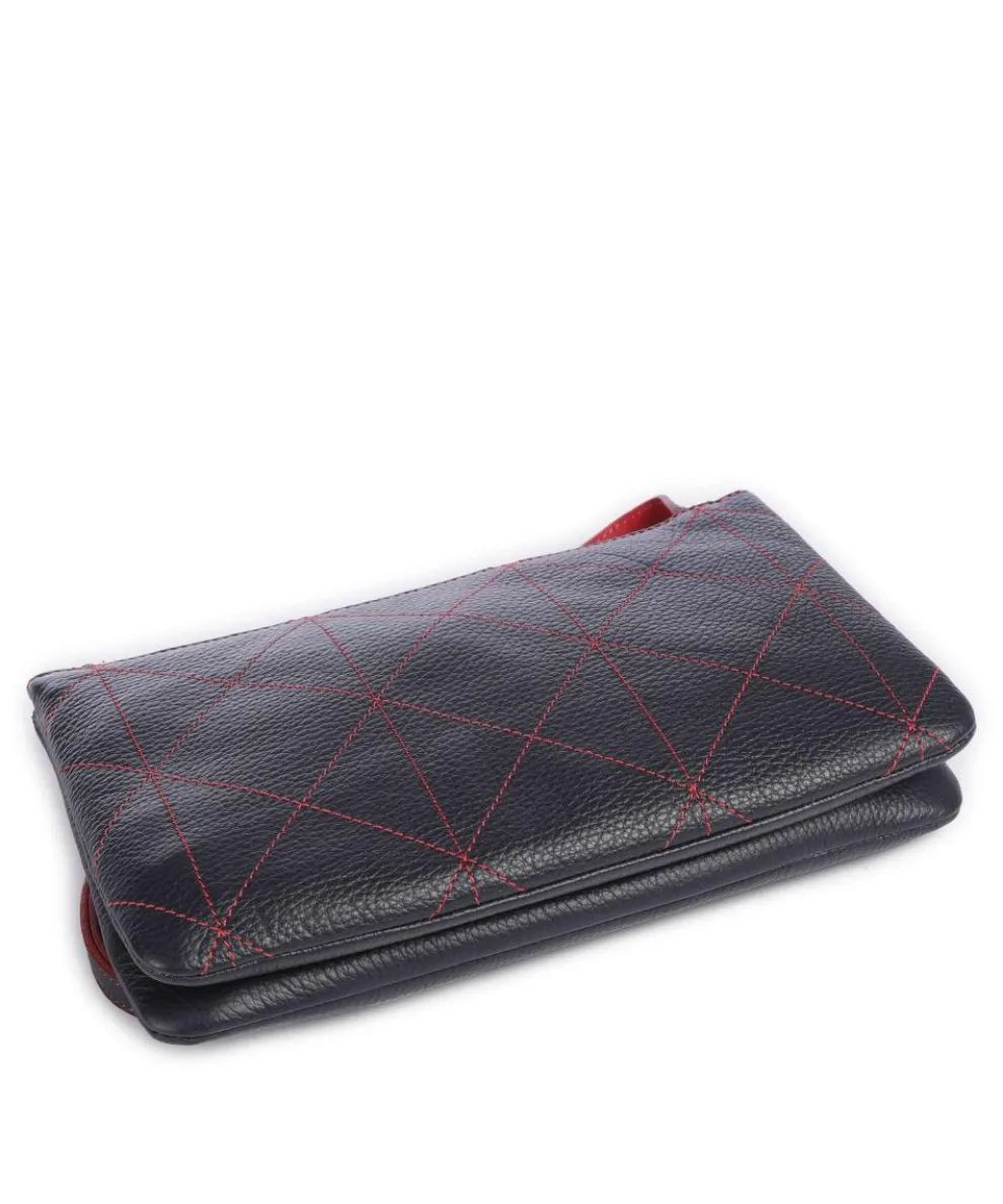 Pienza Umhängetasche genarbtes Leder dunkelblau