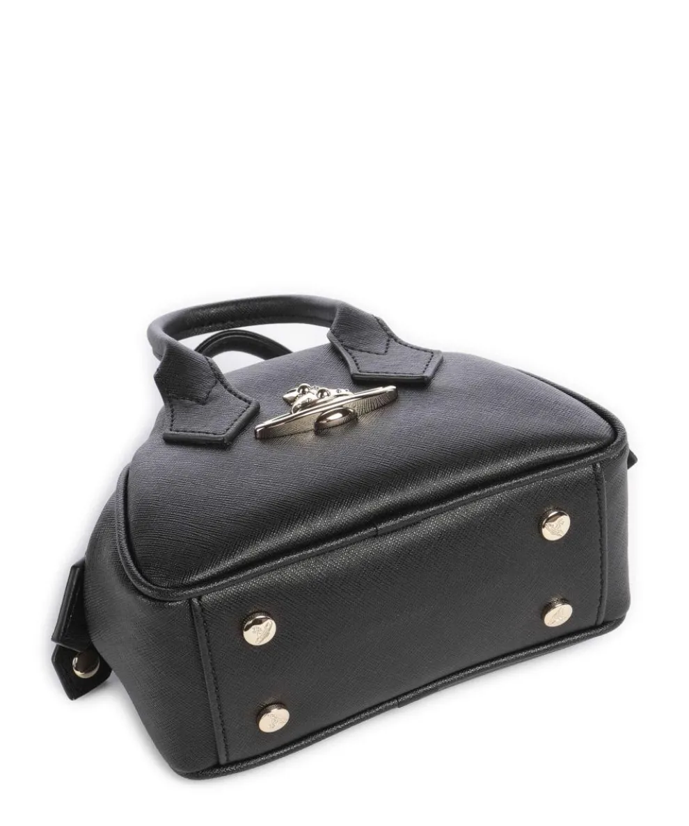 Yasmine Saffiano Mini Umhängetasche Lederimitat schwarz