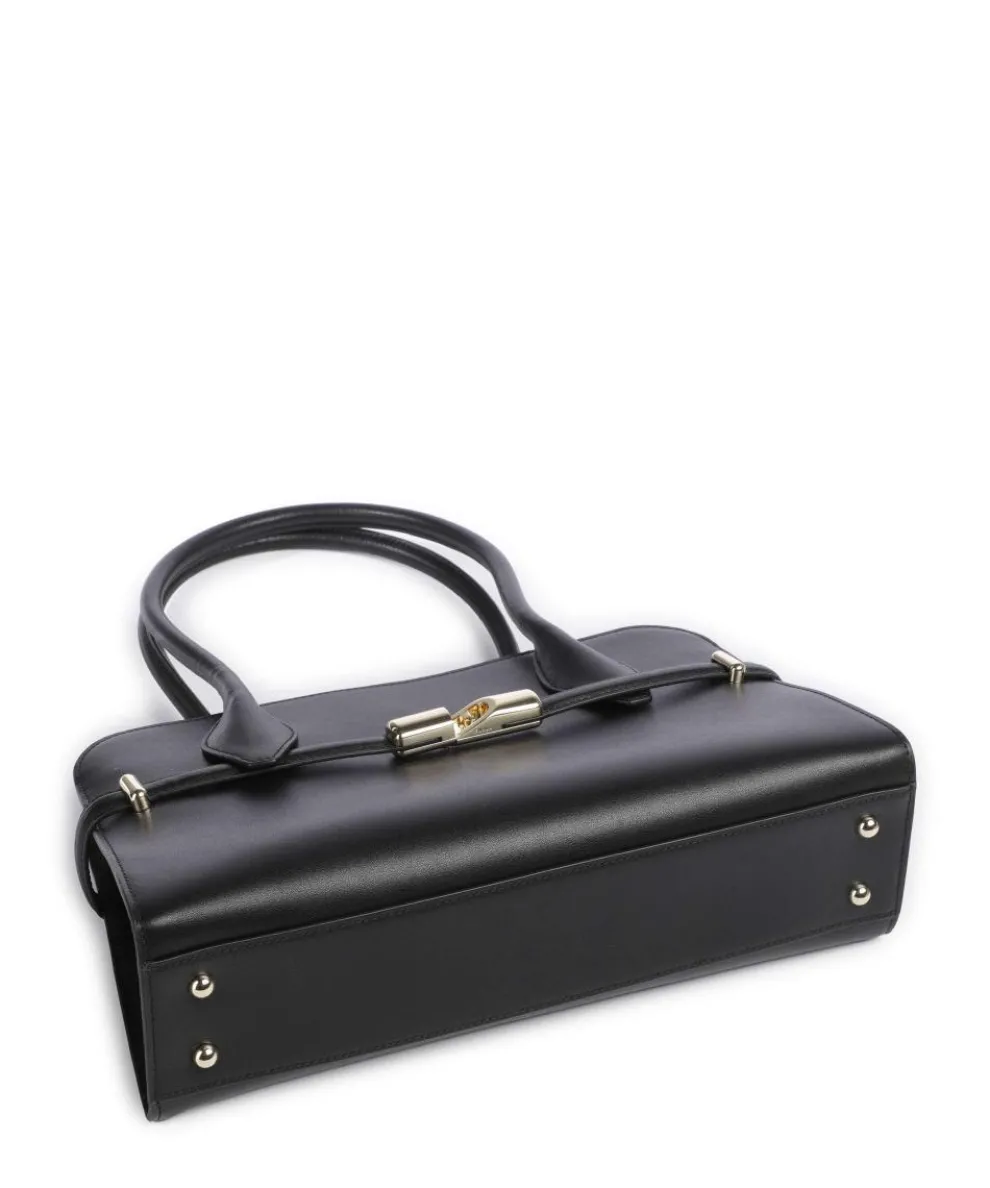 Goccia M Schultertasche fein genarbtes Kalbsleder schwarz