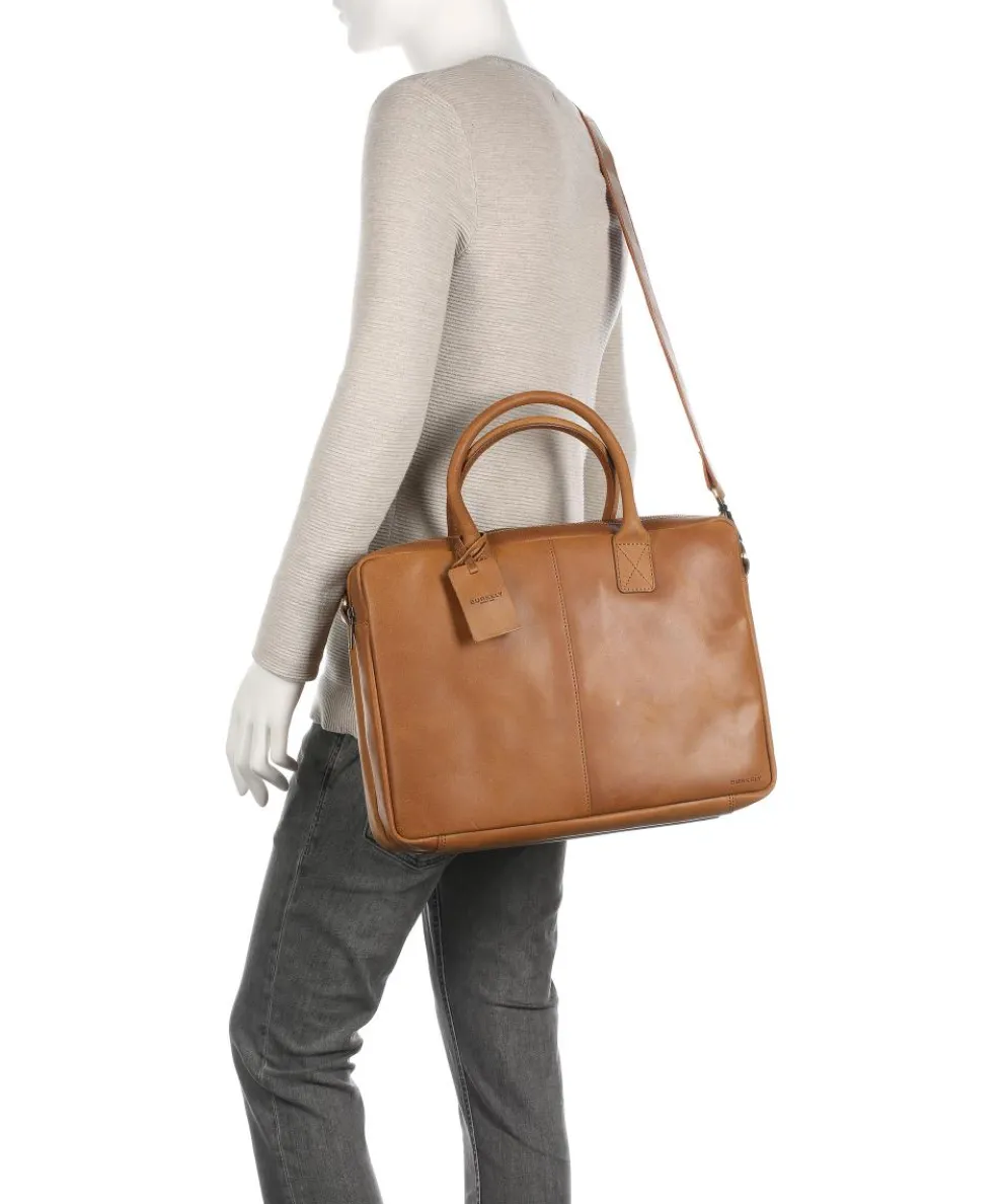 Vintage Taylor Worker Aktentasche genarbtes Leder cognac