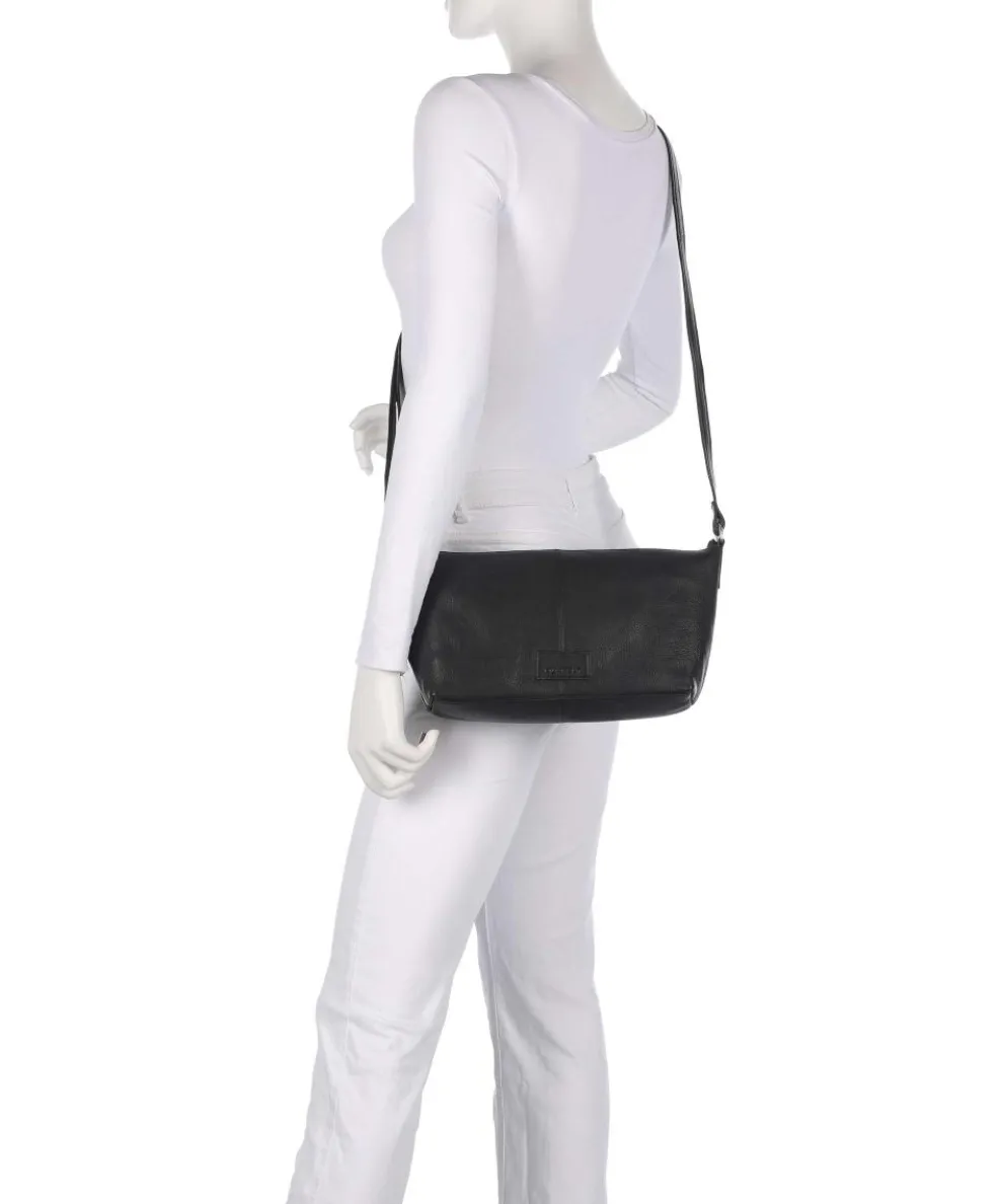 Soft Skylar Umhängetasche genarbtes Leder schwarz