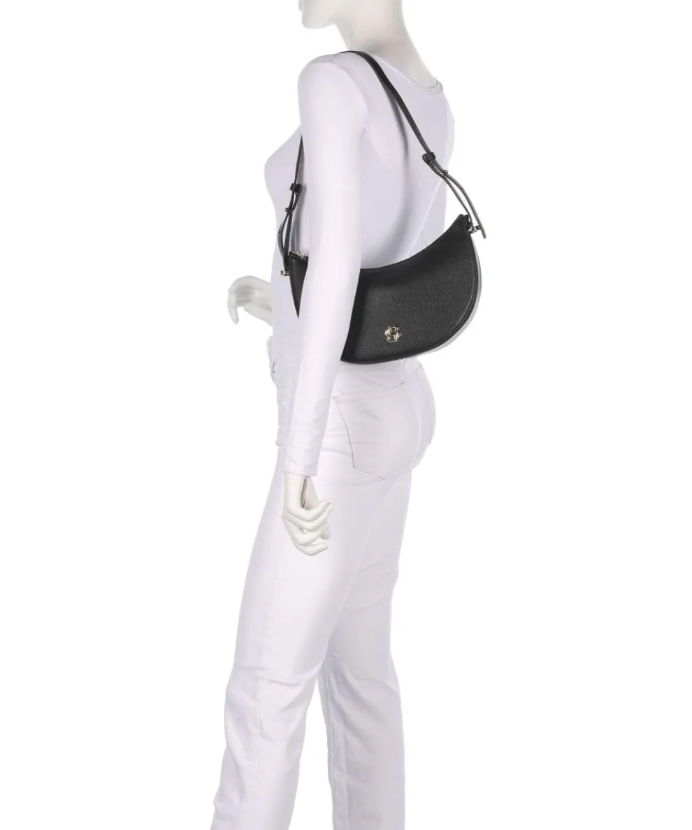 B Icon Schultertasche genarbtes Rindsleder schwarz