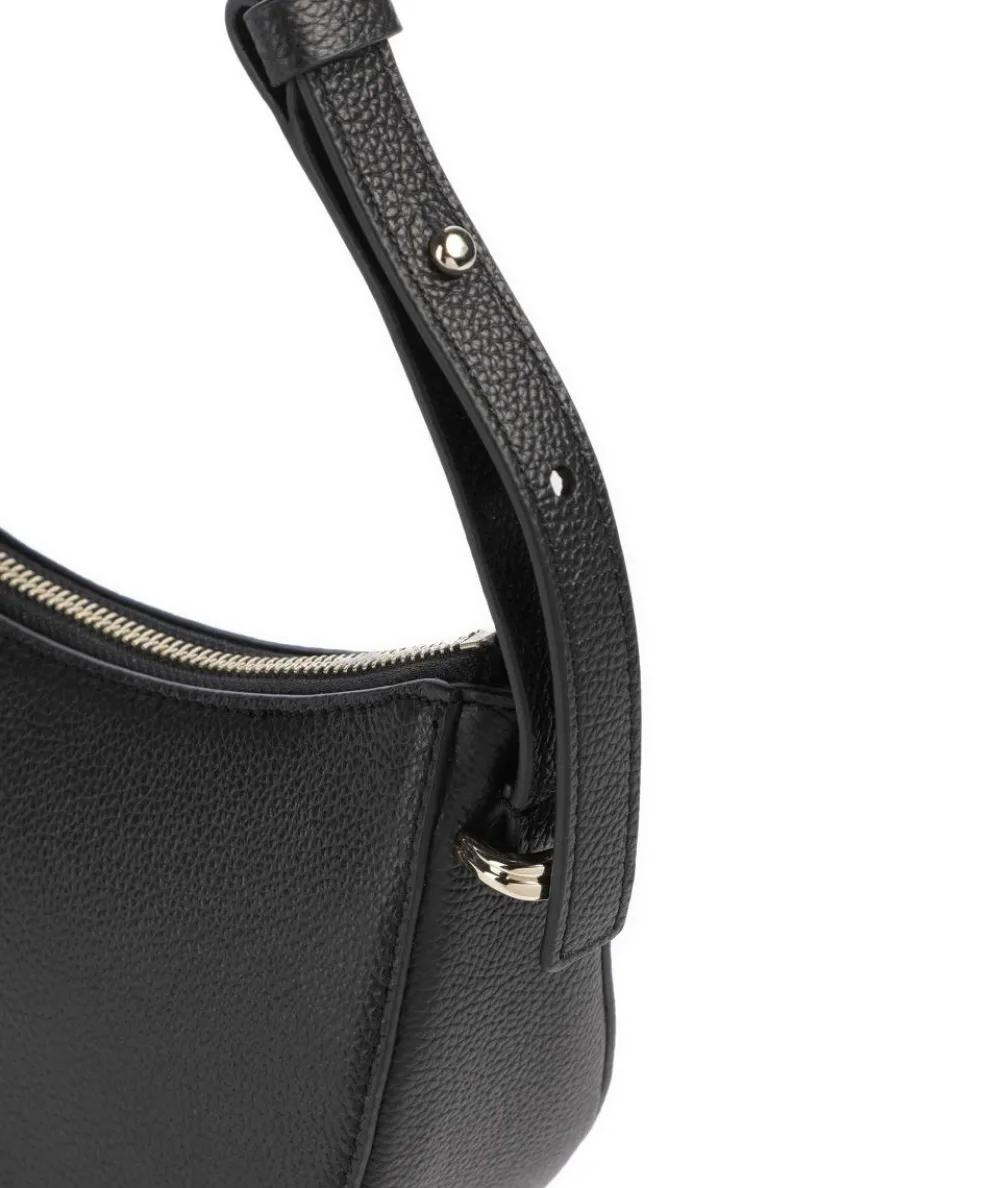 B Icon Schultertasche genarbtes Rindsleder schwarz