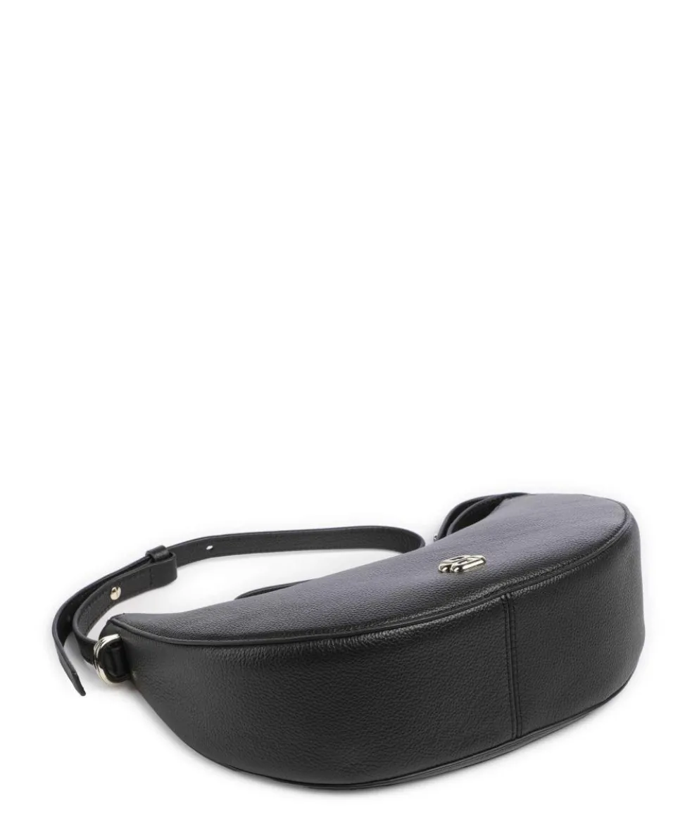 B Icon Schultertasche genarbtes Rindsleder schwarz