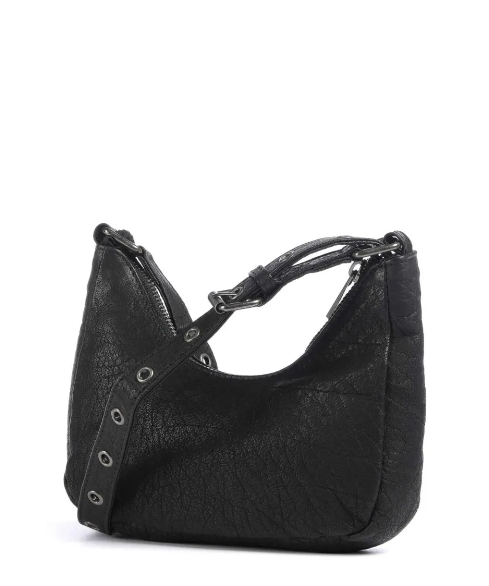 Rock Palma Umhängetasche genarbtes Leder schwarz
