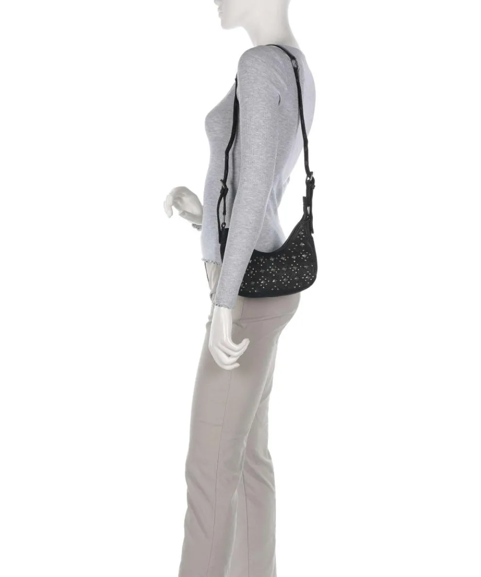 Rock Palma Umhängetasche genarbtes Leder schwarz