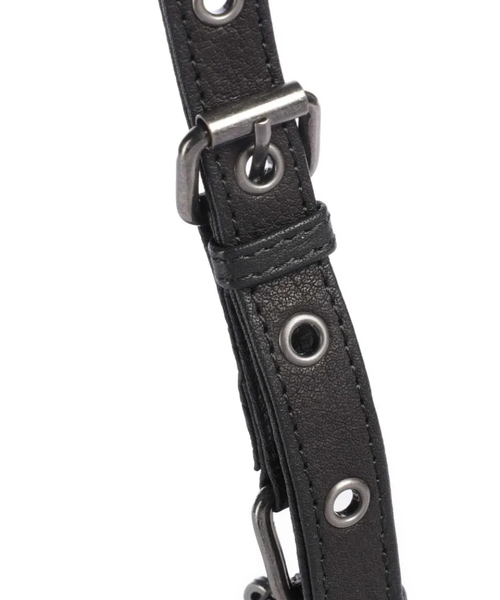 Rock Palma Umhängetasche genarbtes Leder schwarz