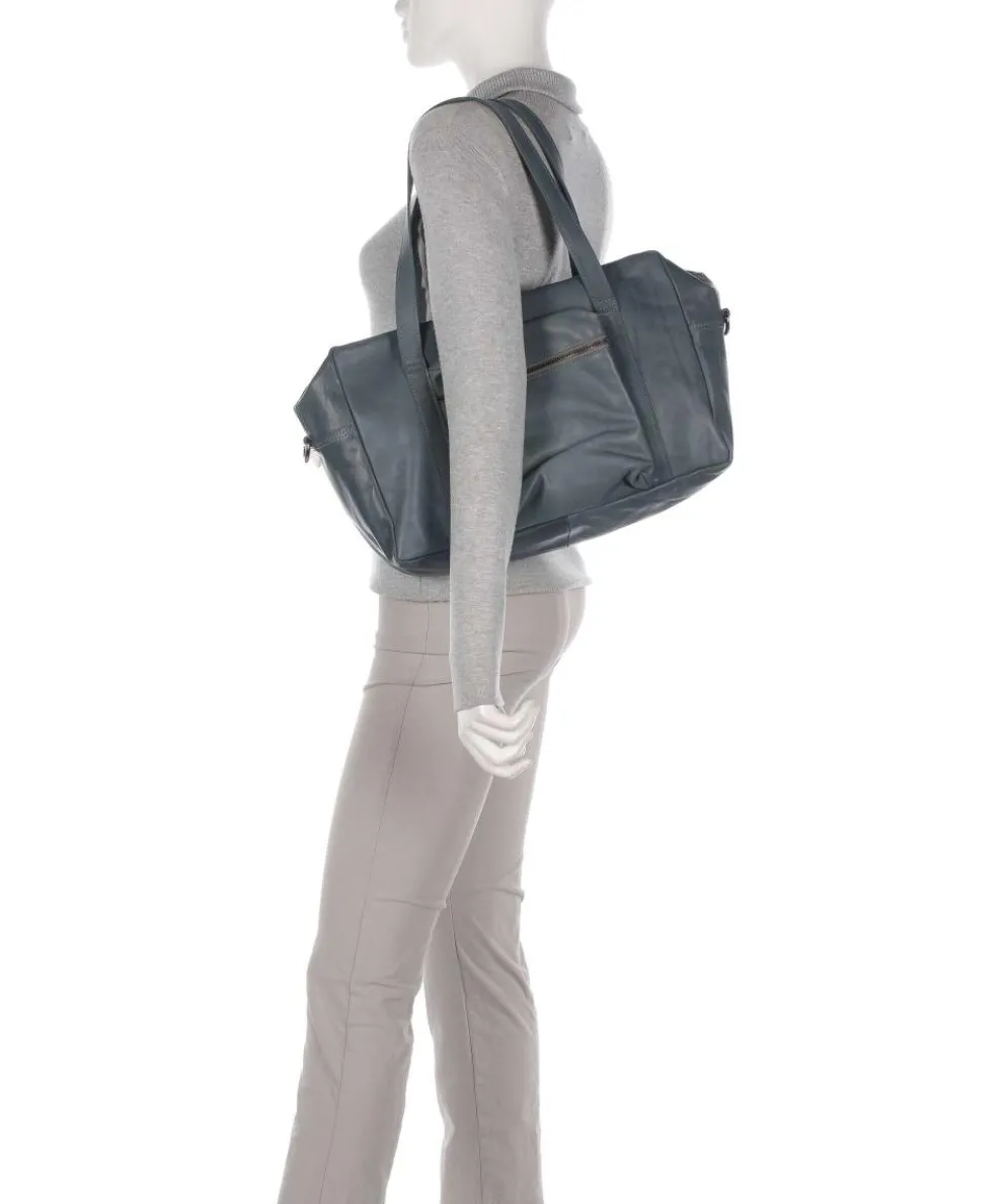 Bague M Shopper fein genarbtes Rindsleder blaugrau