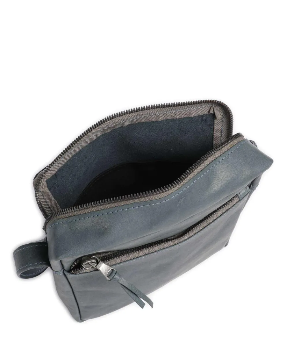 Bague M Umhängetasche weiches Rindsleder blaugrau