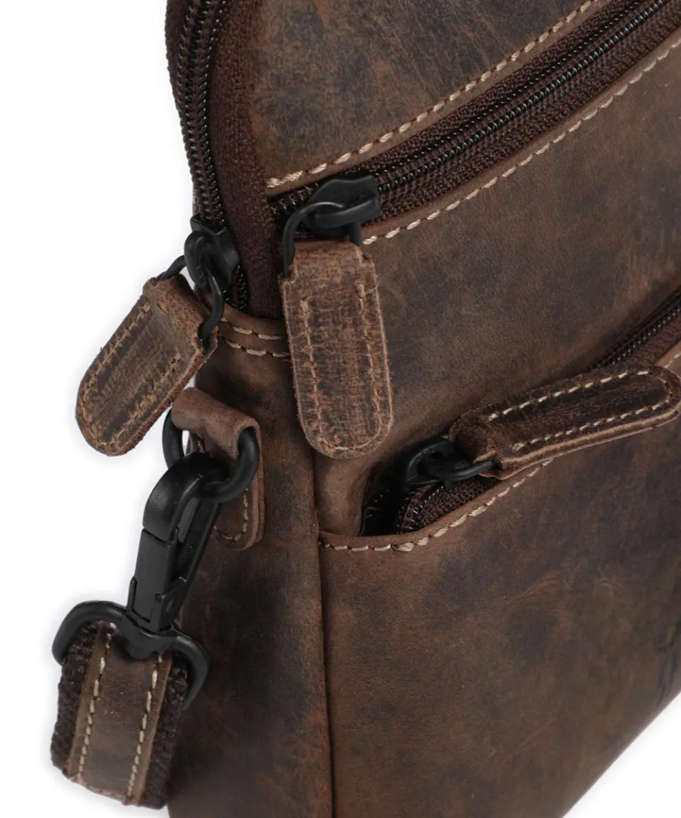 Baltimore 11 Umhängetasche Leder dunkelbraun