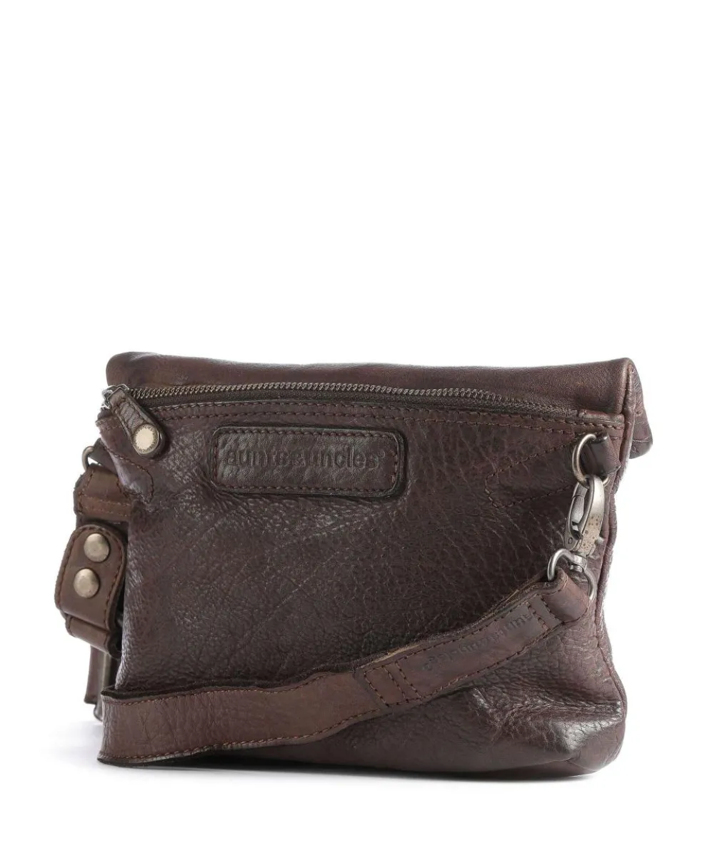 Barbershop Stubble Umhängetasche genarbtes Leder dunkelbraun