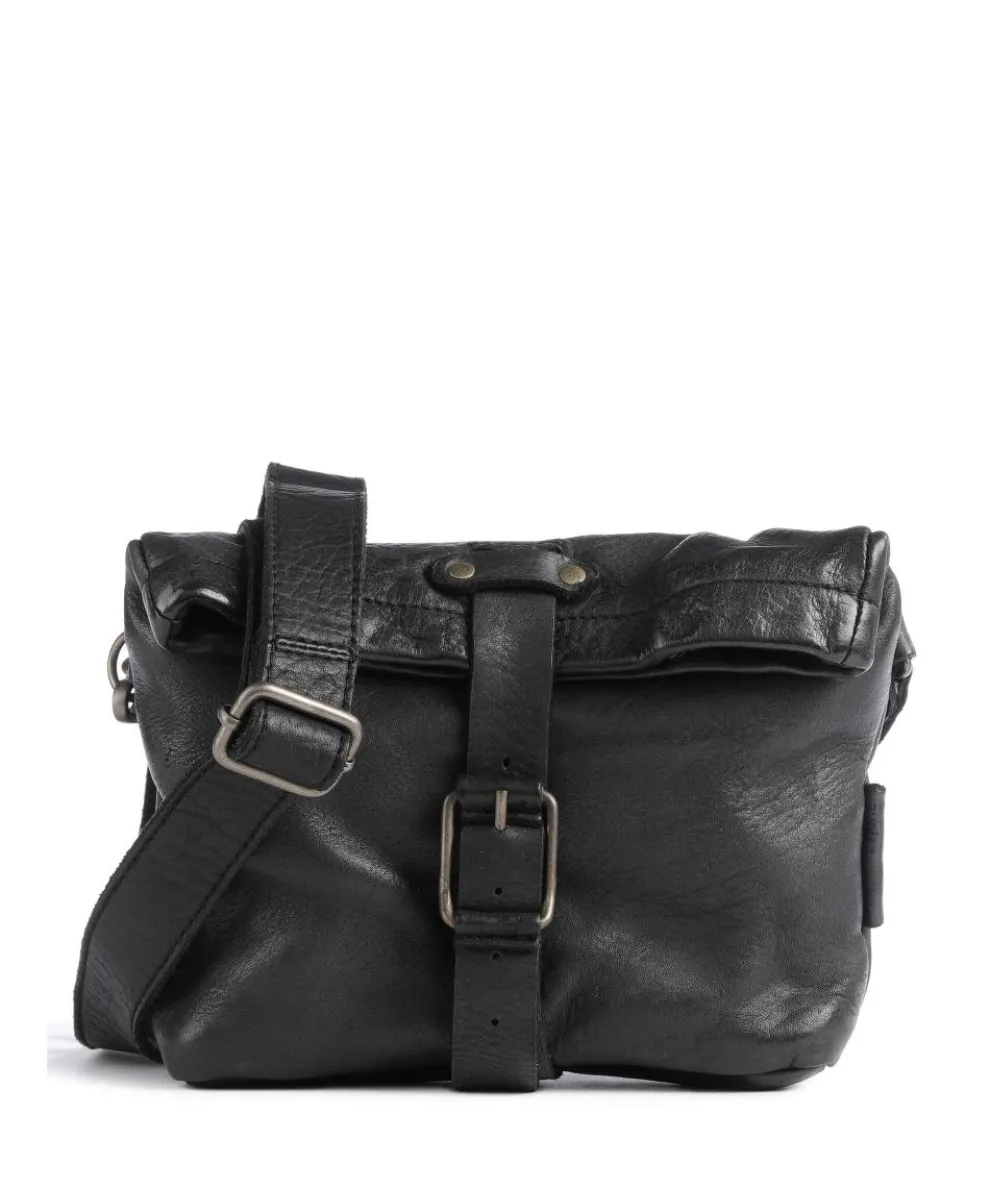 Barbershop Stubble Umhängetasche genarbtes Leder schwarz