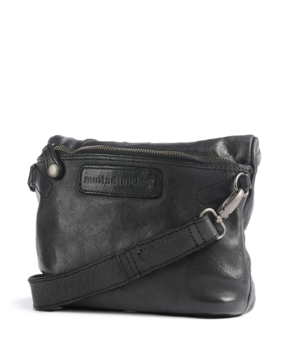 Barbershop Stubble Umhängetasche genarbtes Leder schwarz