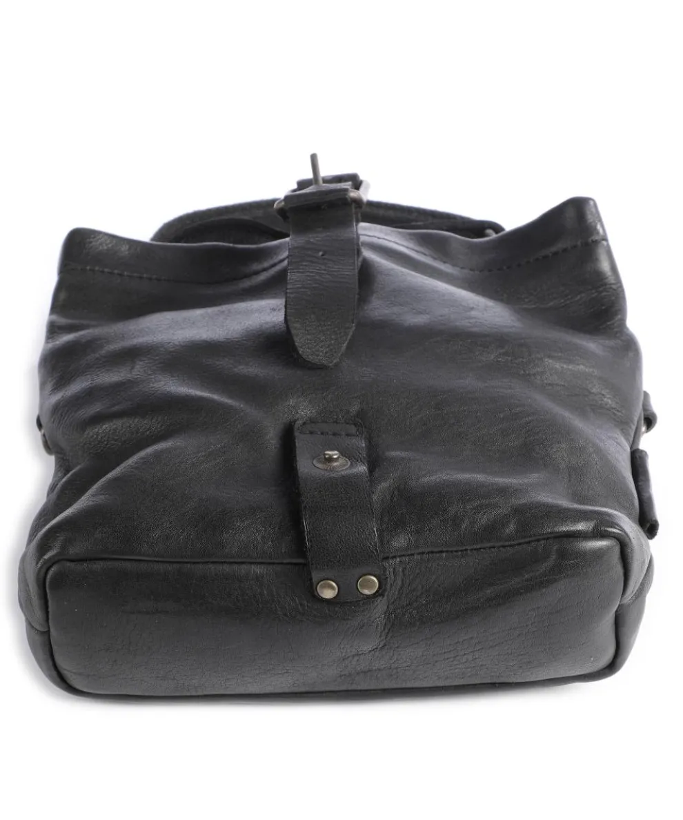 Barbershop Stubble Umhängetasche genarbtes Leder schwarz