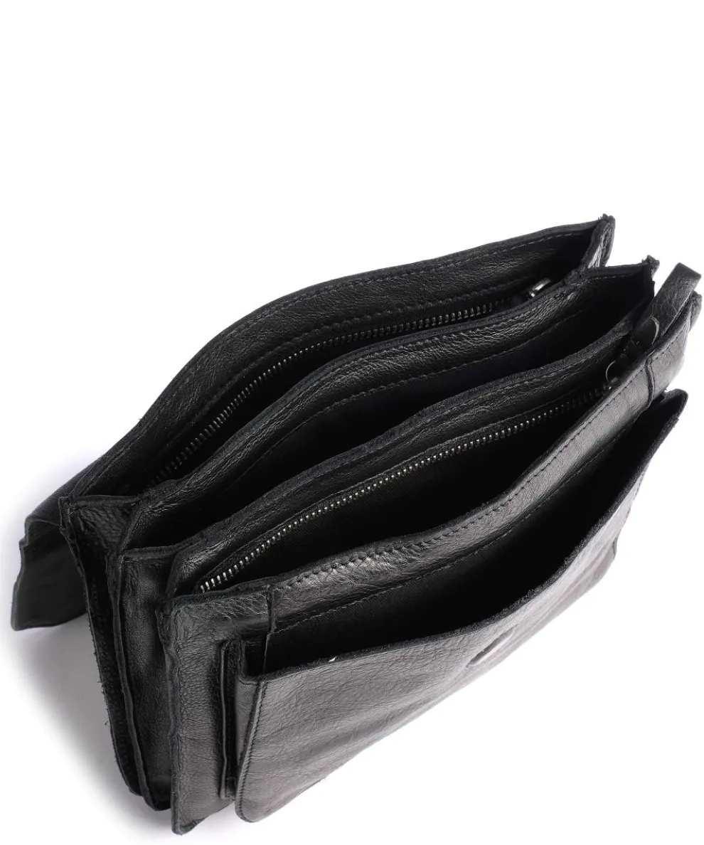 Basic Umhängetasche Rindsleder schwarz