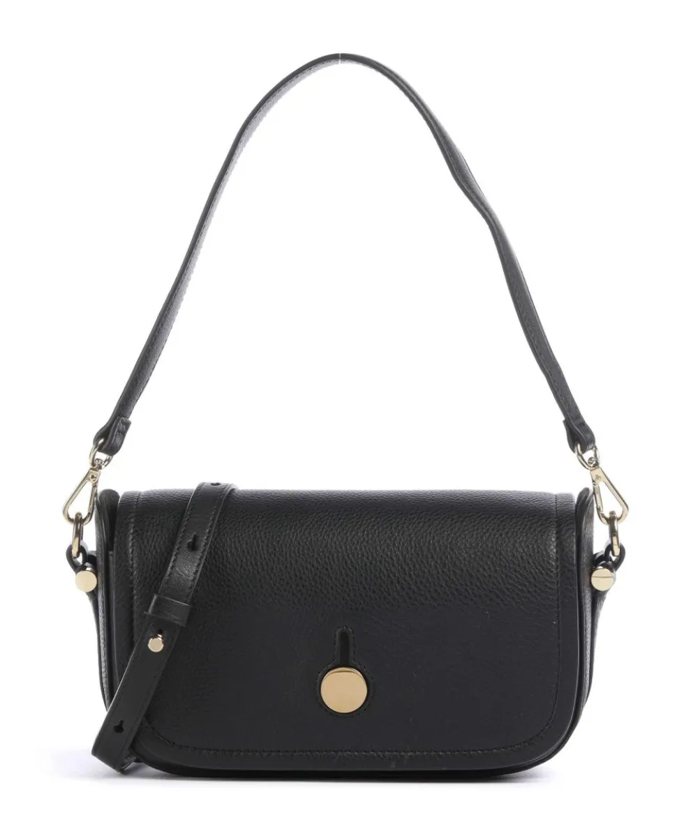 Bathurst Mews Schultertasche genarbtes Rindsleder schwarz