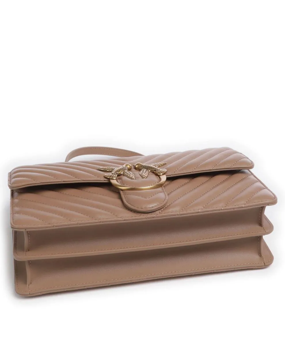 Love One Classic Schultertasche Schafsleder hellbraun