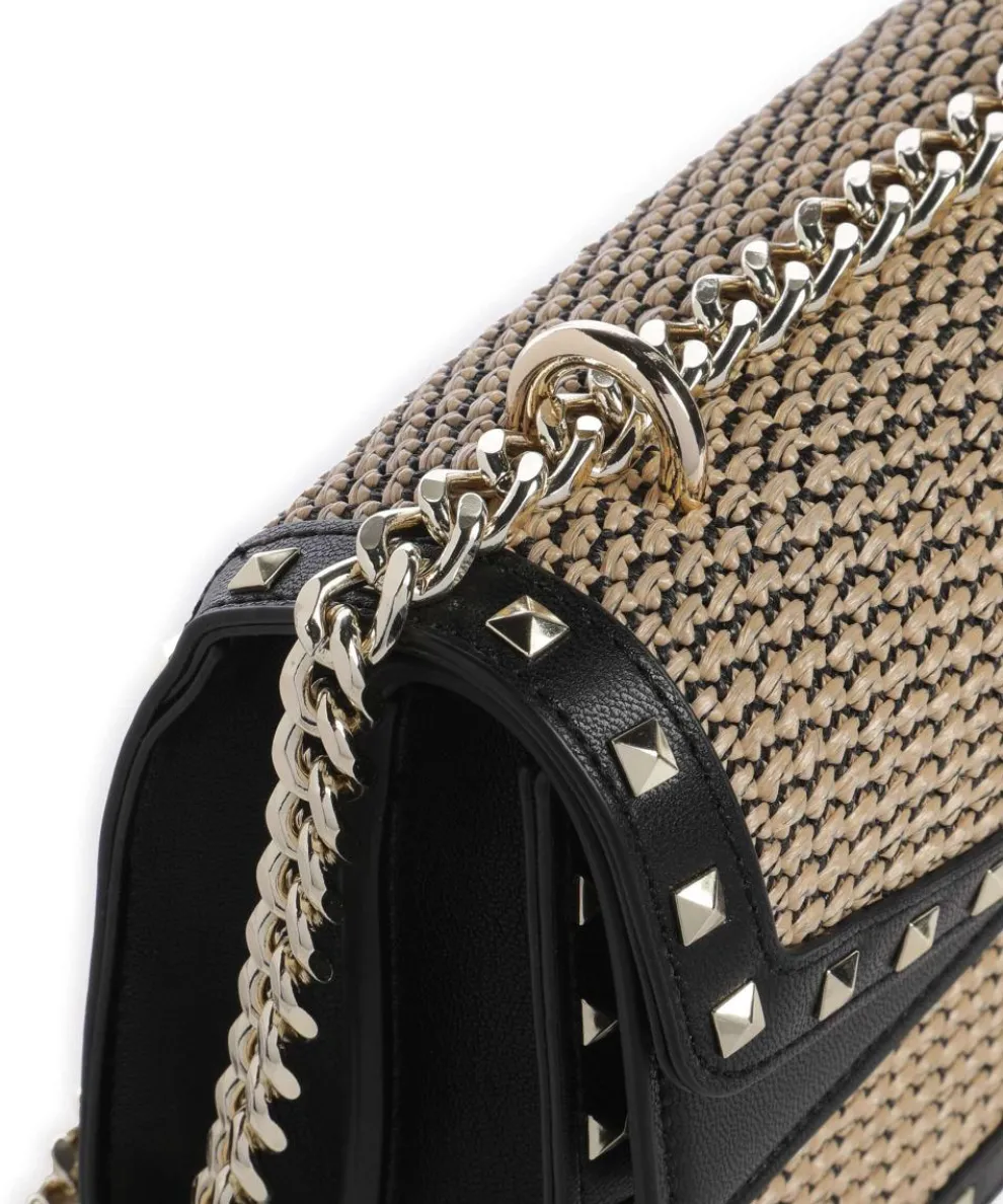 BCAVET Schultertasche Papier, Lederimitat beige/schwarz