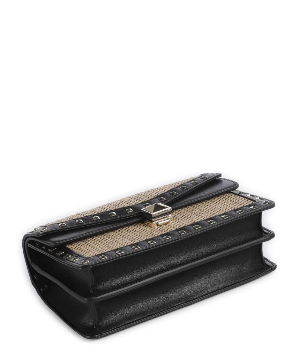 BCAVET Schultertasche Papier, Lederimitat beige/schwarz