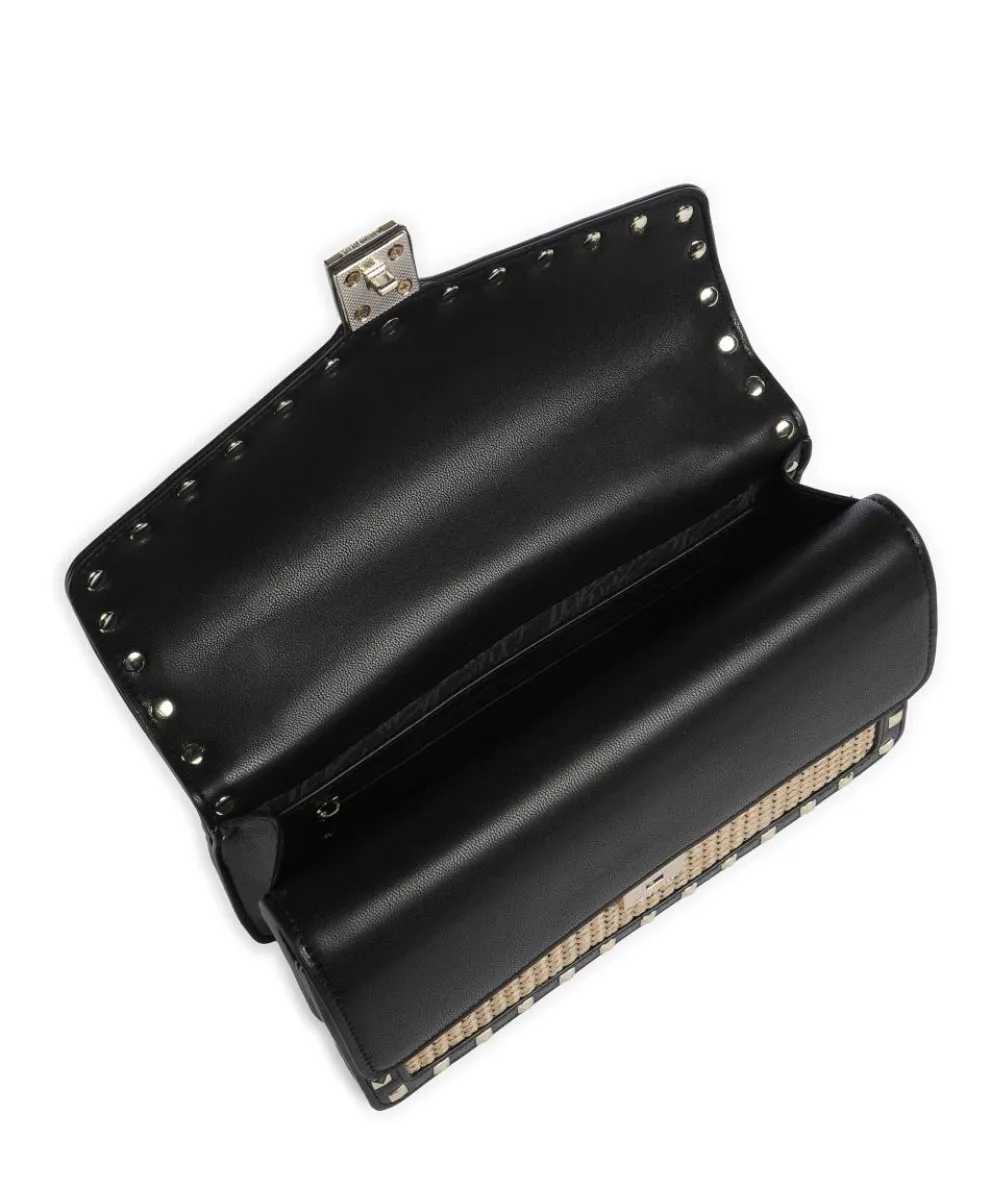 BCAVET Schultertasche Papier, Lederimitat beige/schwarz