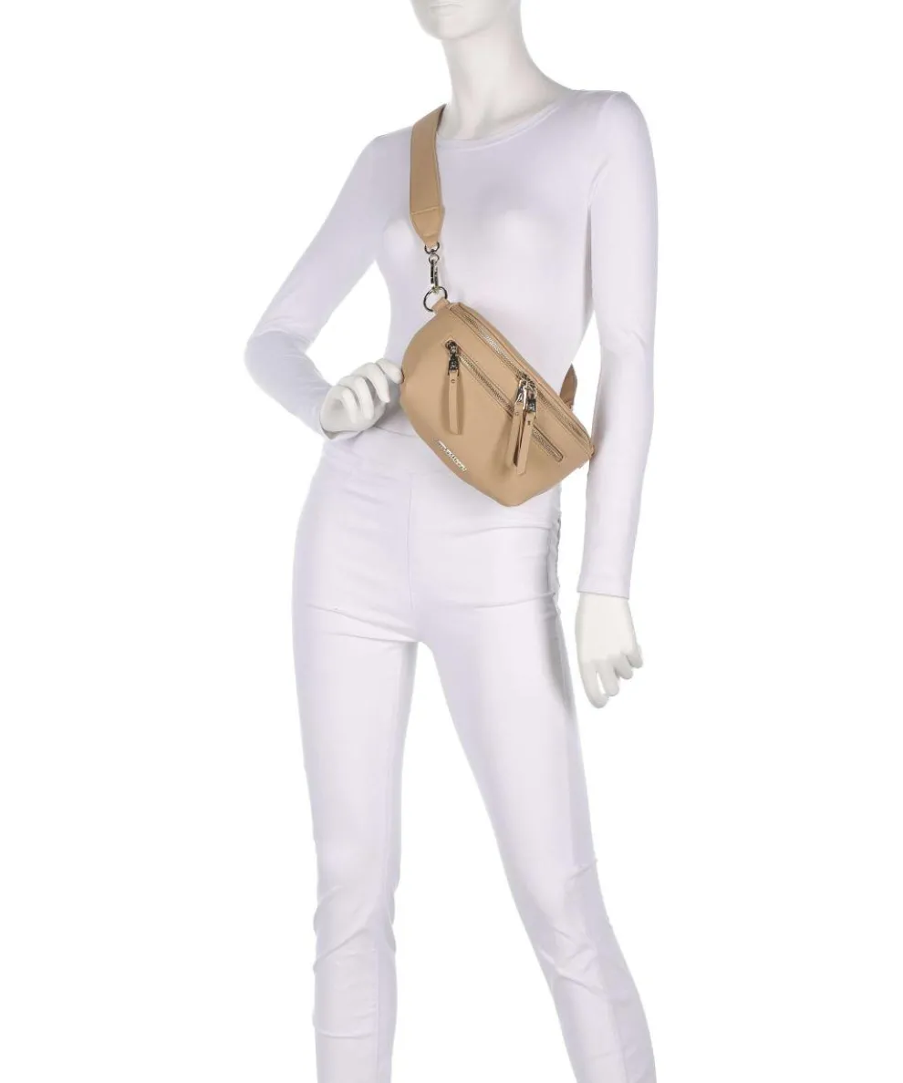 BCLARKE Umhängetasche Lederimitat beige