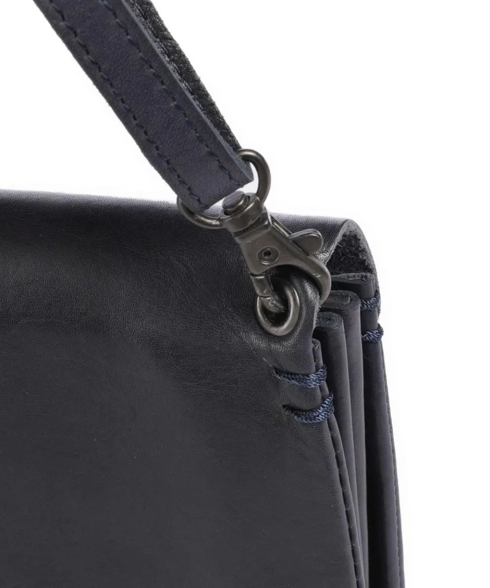 Fold Umhängetasche fein genarbtes Rindsleder dunkelblau