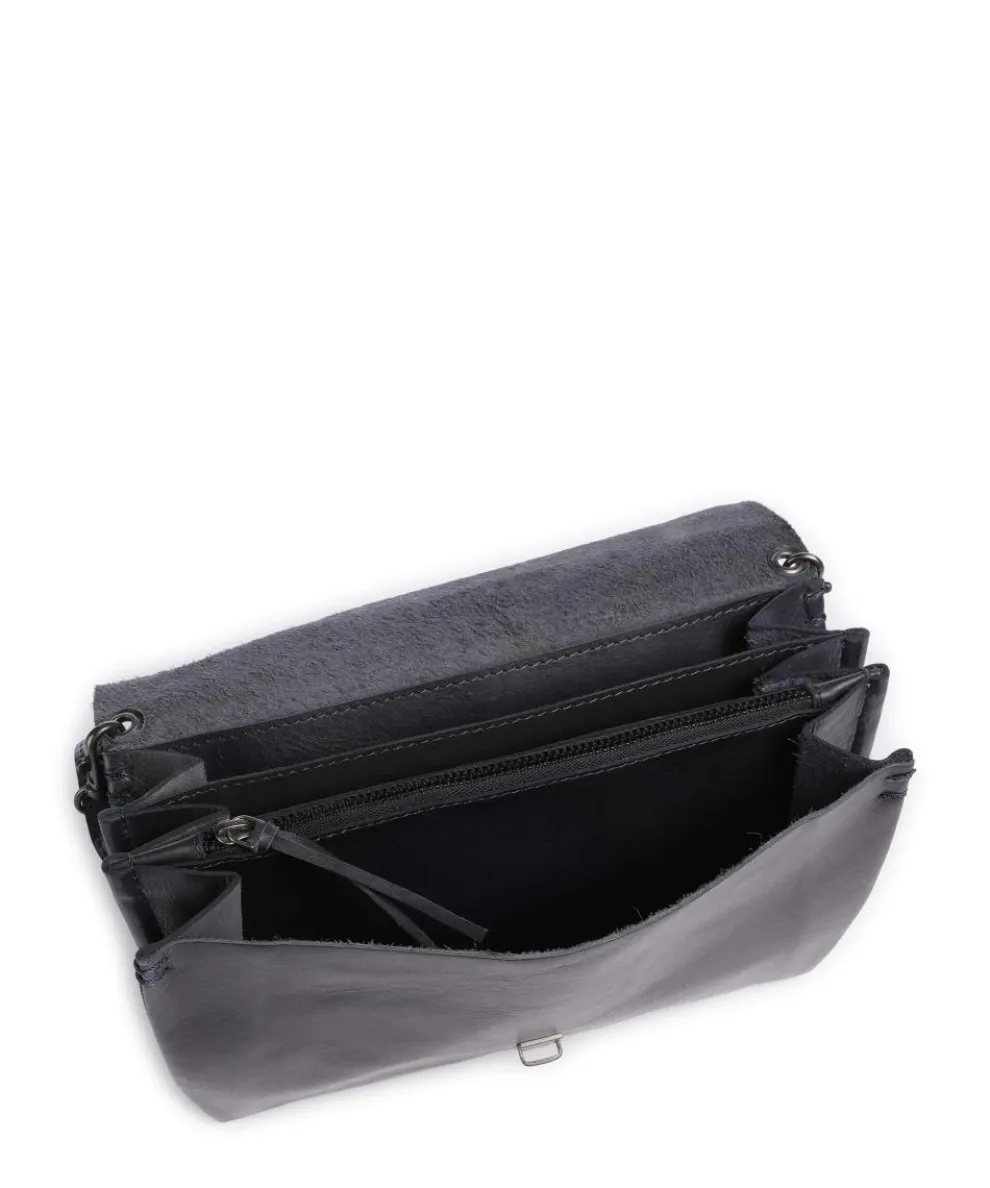 Fold Umhängetasche fein genarbtes Rindsleder dunkelblau