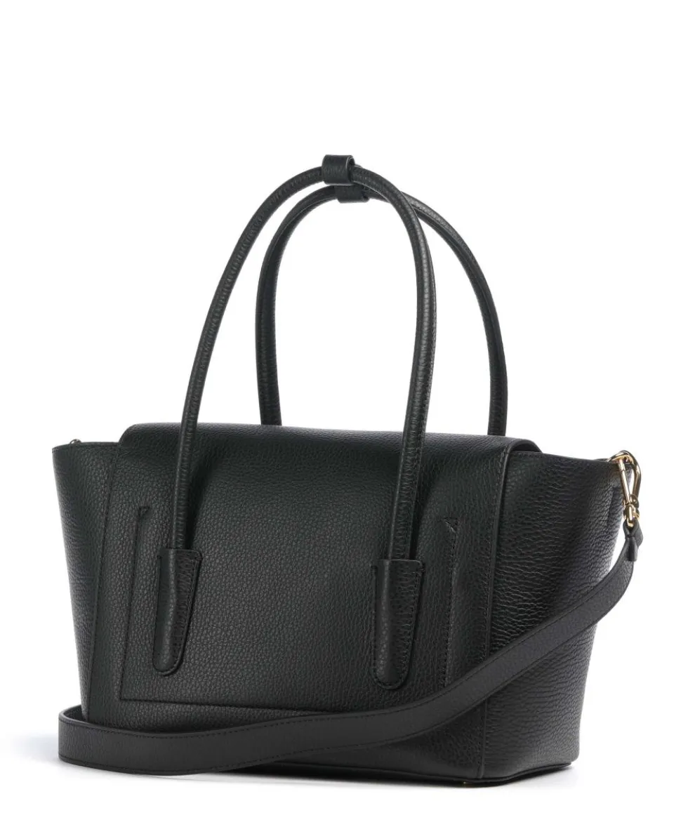 Beat Double Handtasche genarbtes Rindsleder schwarz