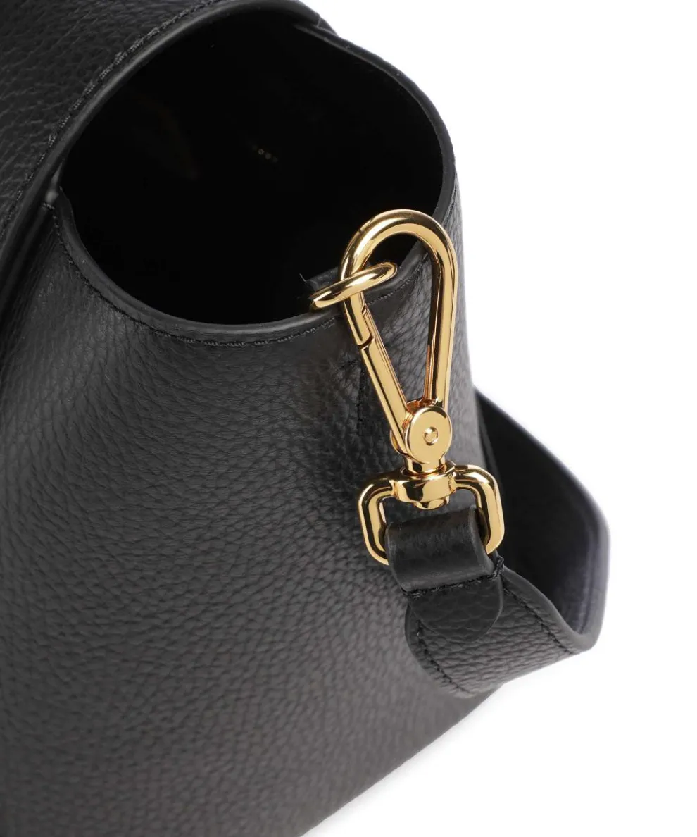 Beat Double Handtasche genarbtes Rindsleder schwarz