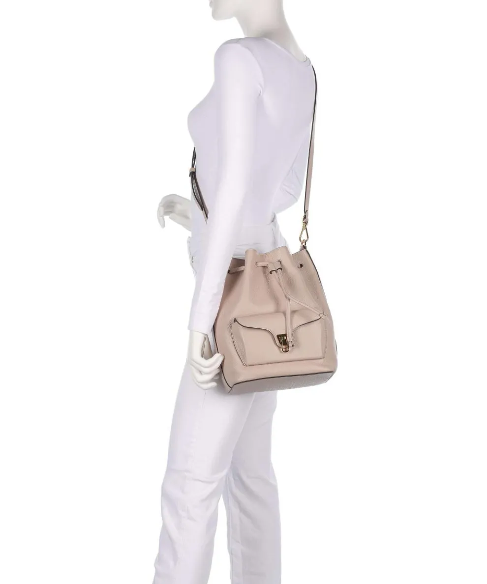 Beat Generation Bucket bag genarbtes Rindsleder beige