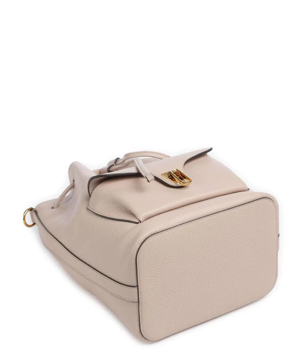 Beat Generation Bucket bag genarbtes Rindsleder beige