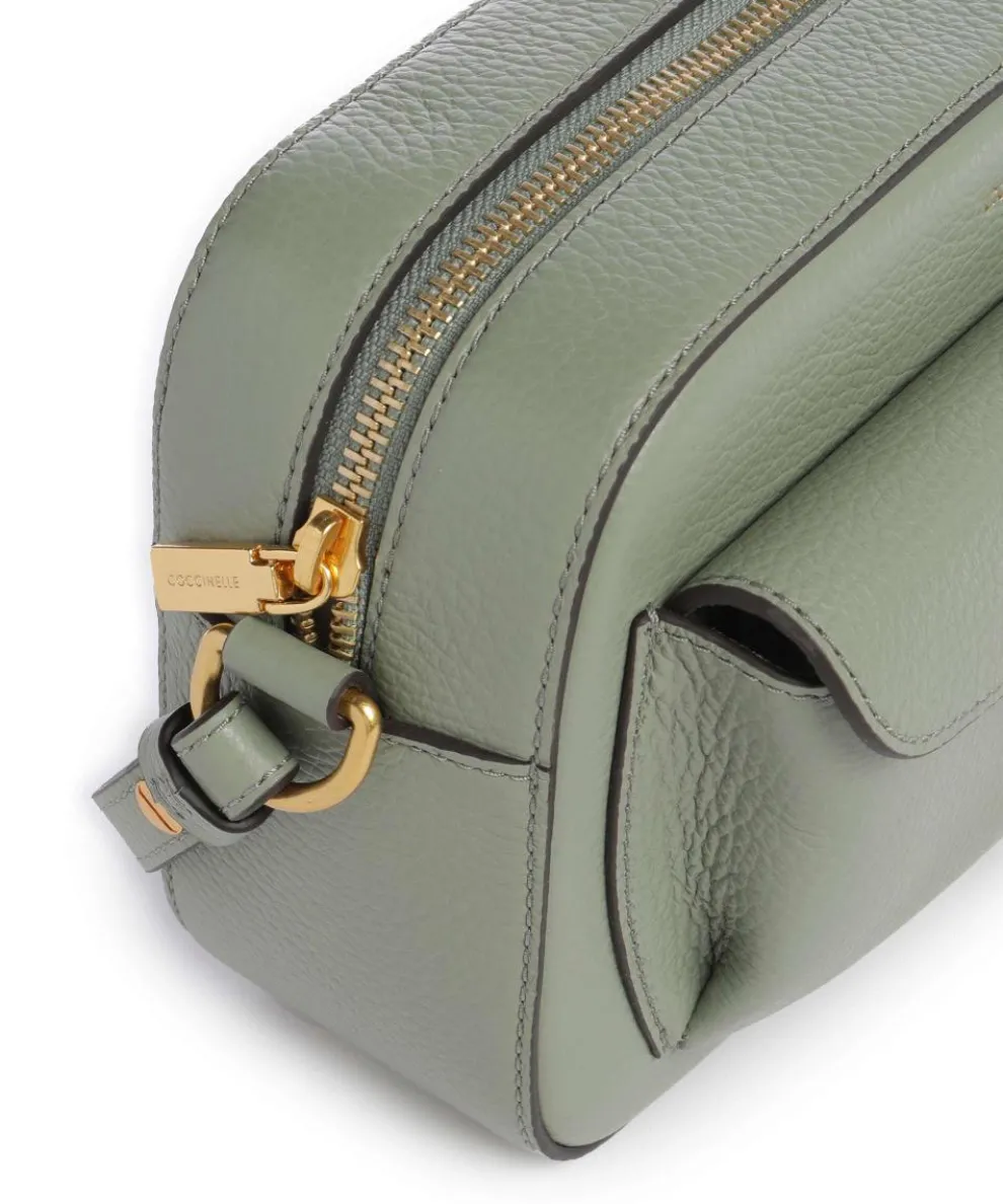 Beat Soft Umhängetasche genarbtes Rindsleder graugrün