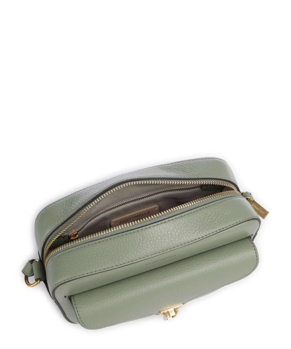 Beat Soft Umhängetasche genarbtes Rindsleder graugrün