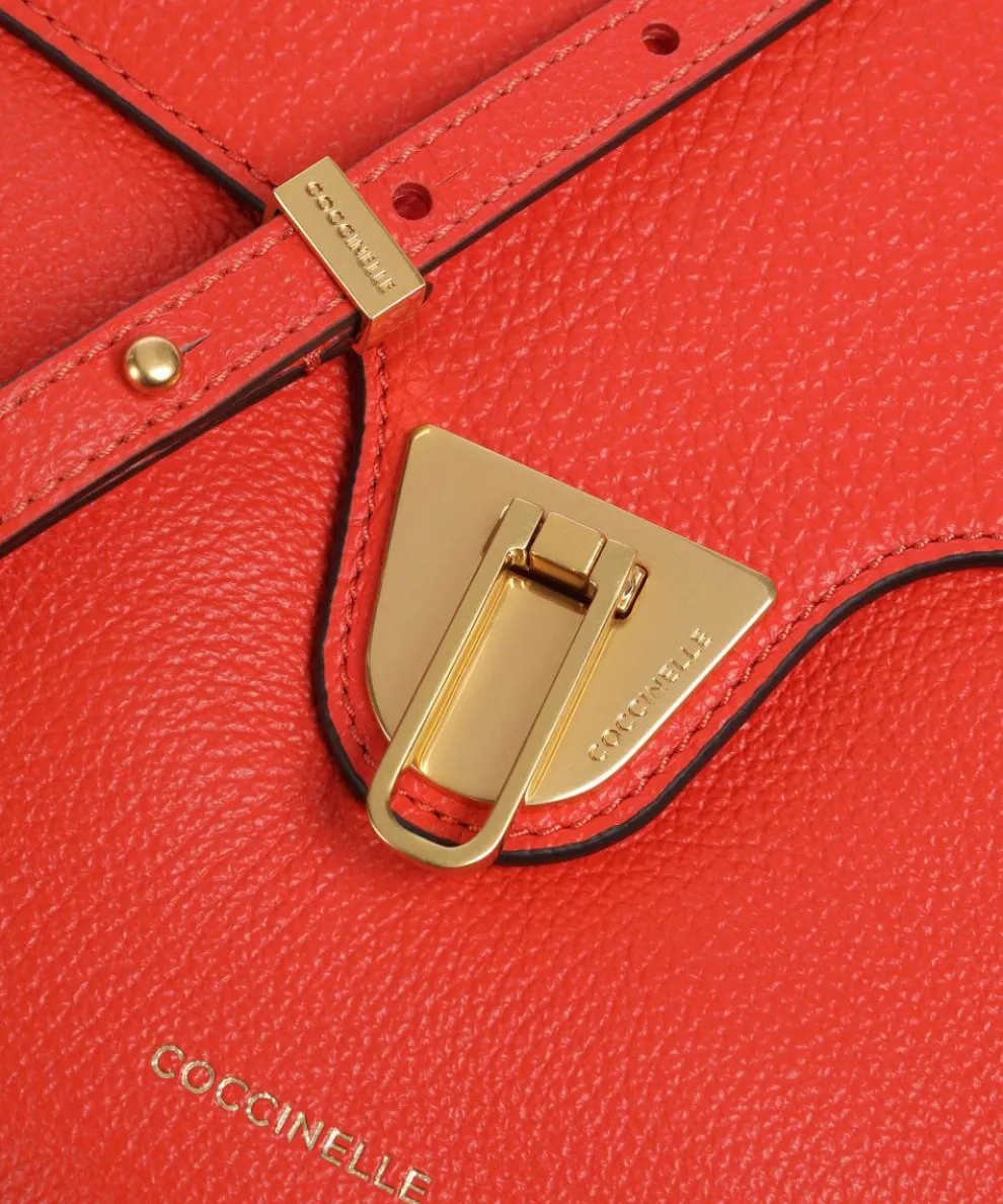 Beat Soft Umhängetasche genarbtes Leder rot