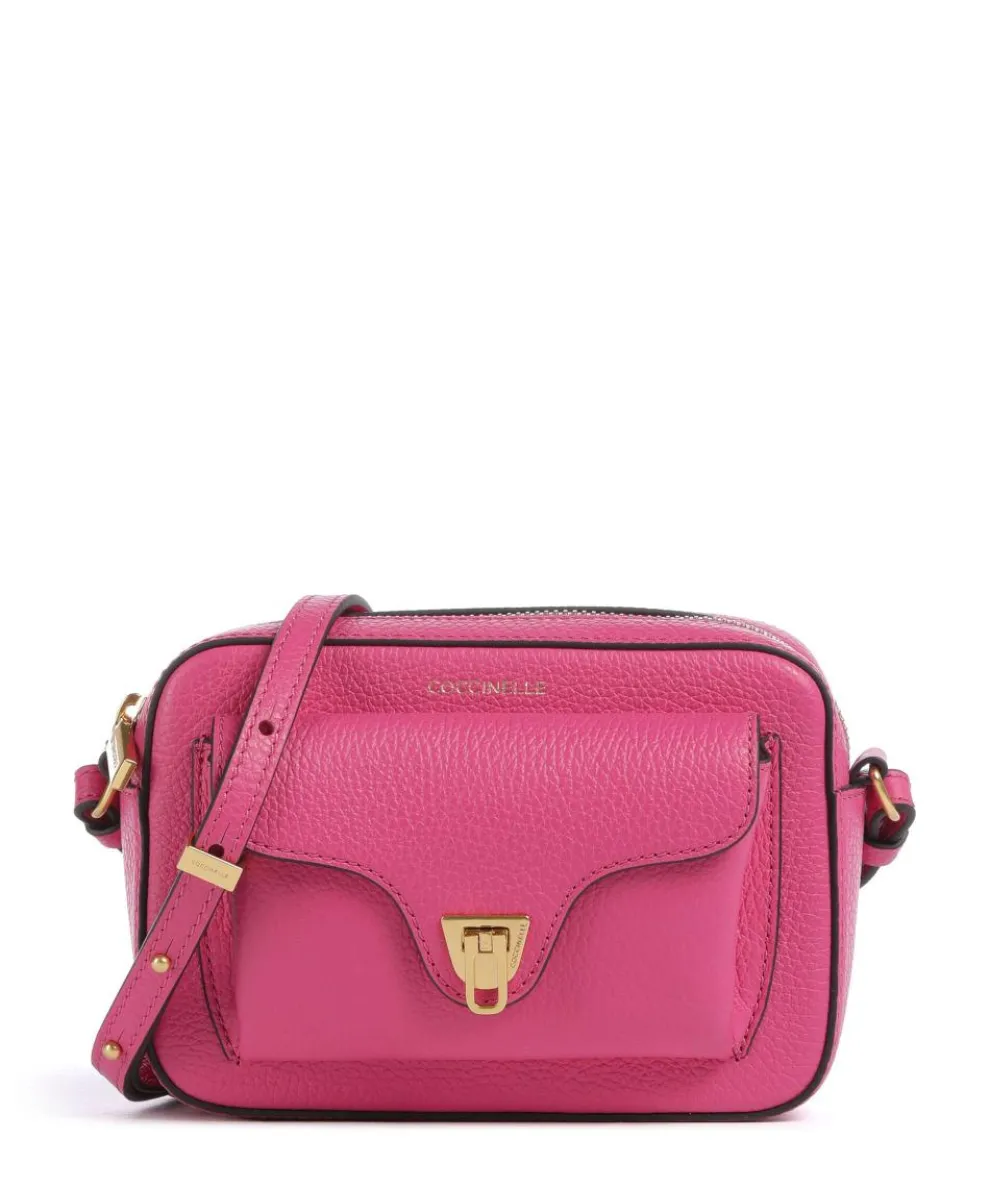 Beat Soft Umhängetasche genarbtes Rindsleder fuchsia