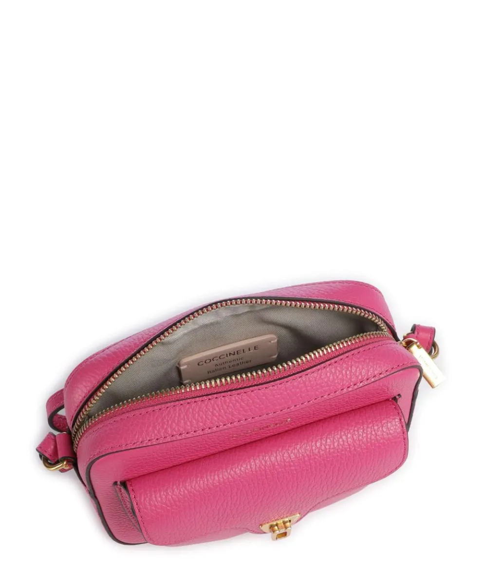 Beat Soft Umhängetasche genarbtes Rindsleder fuchsia