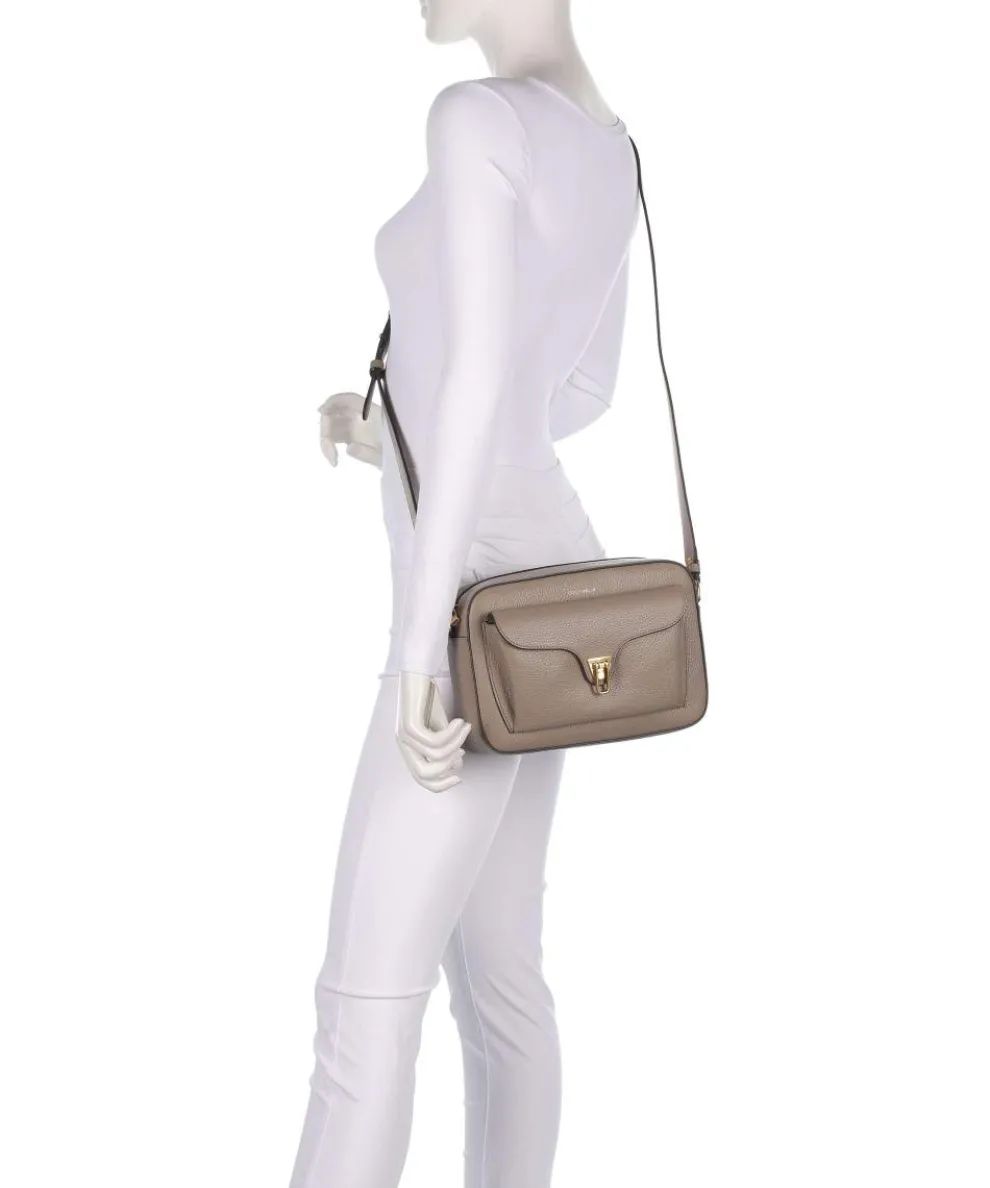 Beat Soft Umhängetasche genarbtes Rindsleder taupe