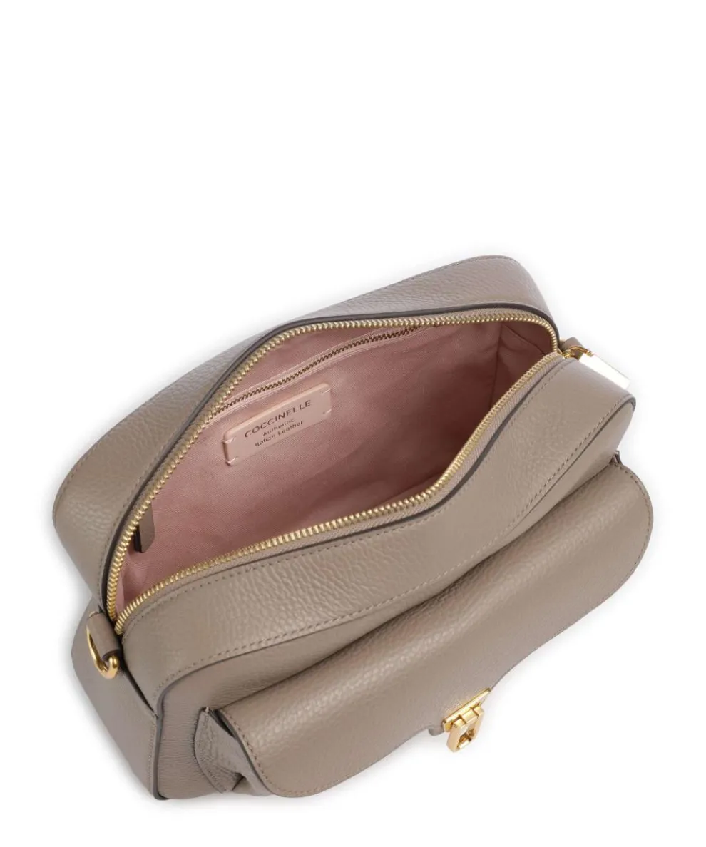 Beat Umhängetasche genarbtes Rindsleder taupe