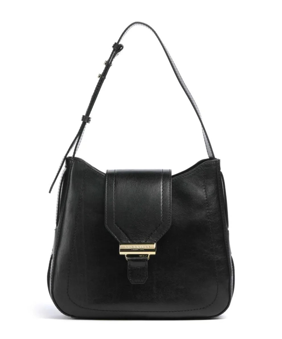 Benedetta Schultertasche fein genarbtes Rindsleder schwarz