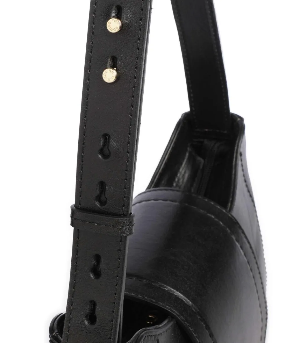 Benedetta Schultertasche fein genarbtes Rindsleder schwarz