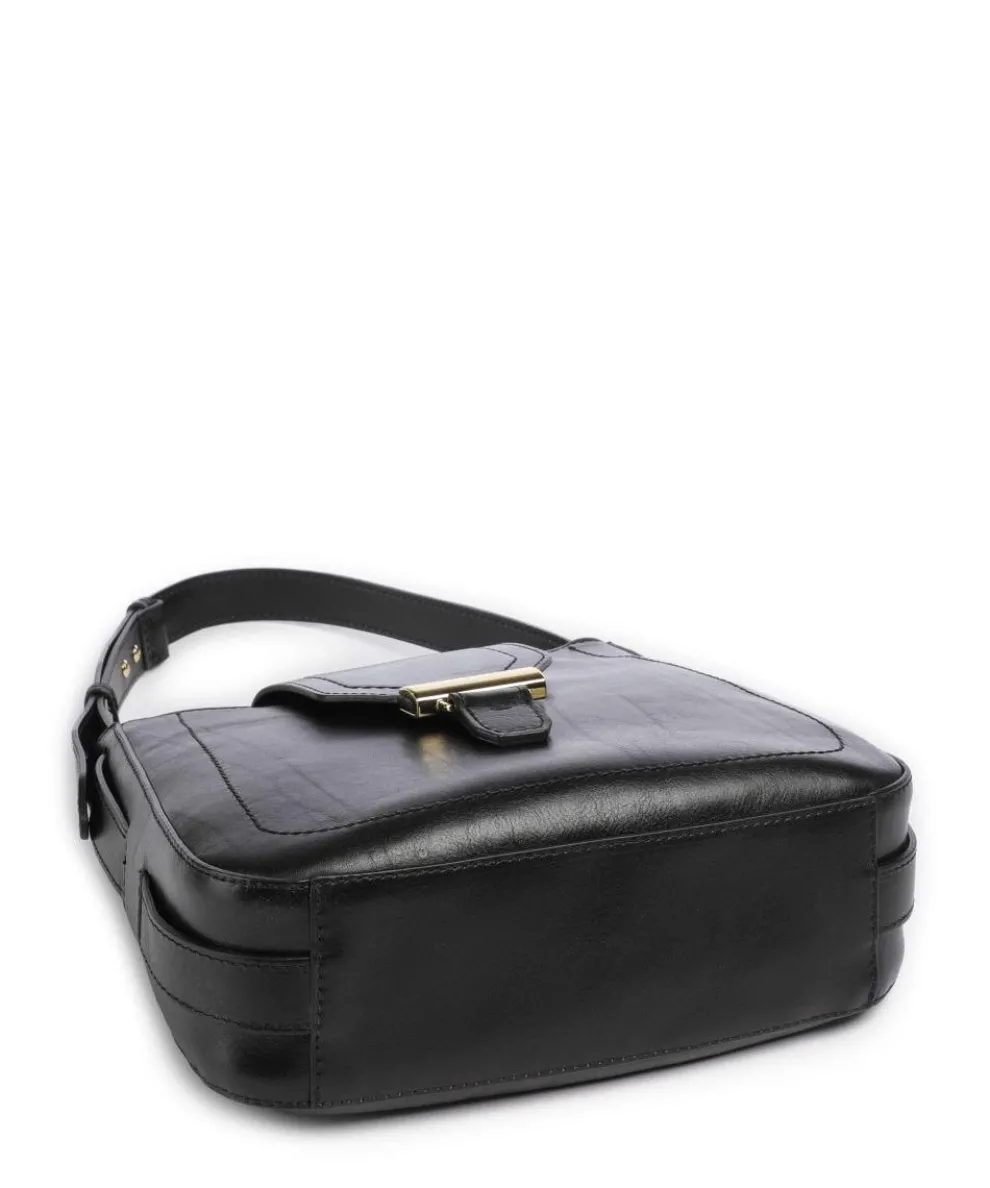 Benedetta Schultertasche fein genarbtes Rindsleder schwarz