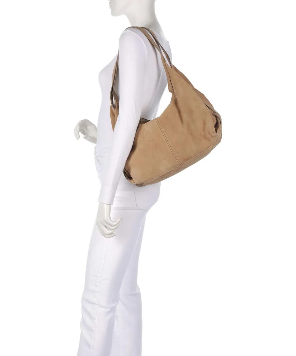 Best to come Beuteltasche aufgerautes Leder karamellbraun