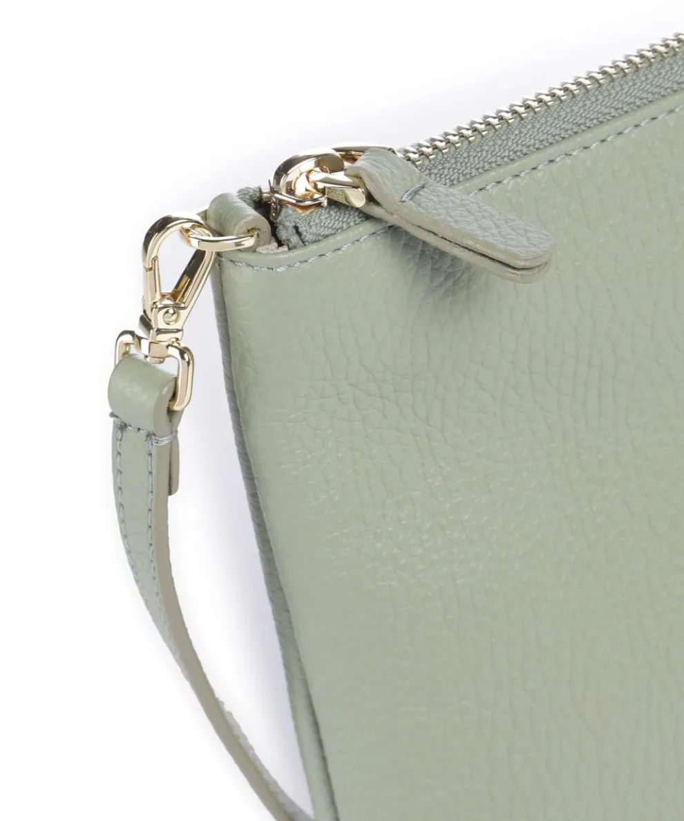 Best Umhängetasche genarbtes Leder graugrün