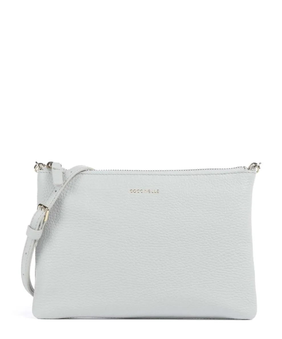 Best Umhängetasche genarbtes Leder hellblau