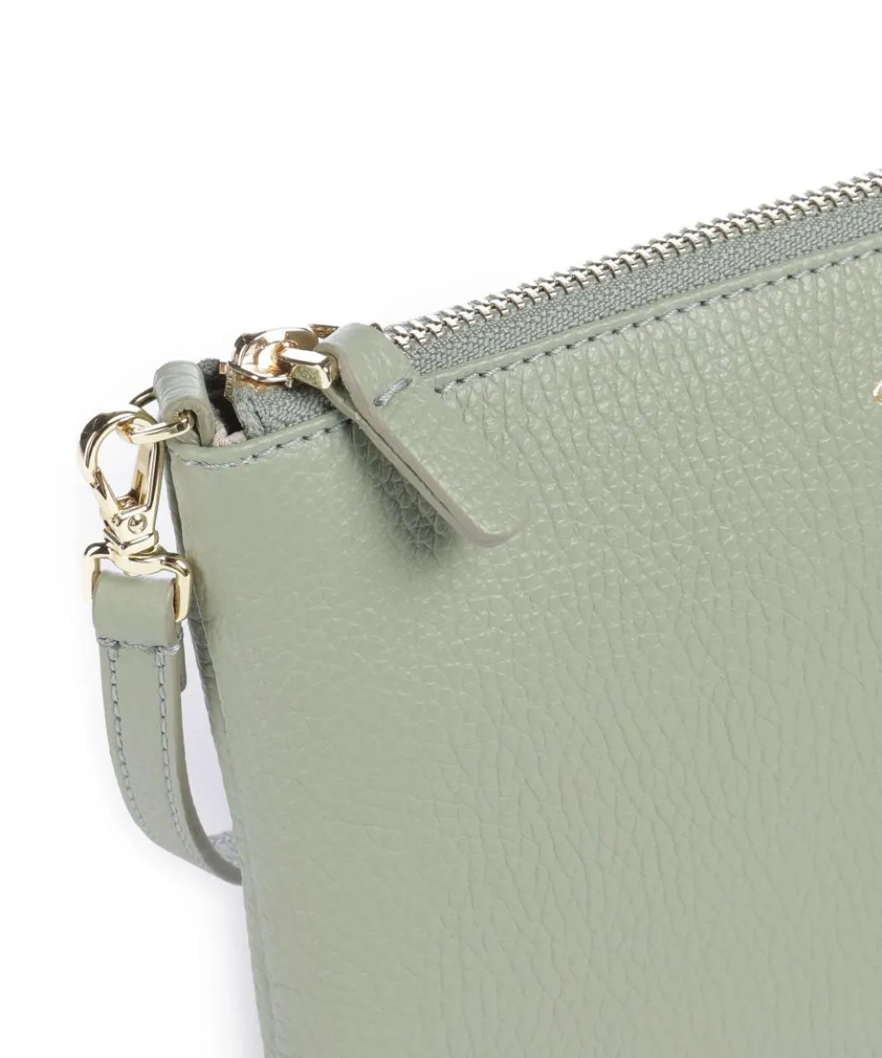 Best Umhängetasche genarbtes Leder graugrün