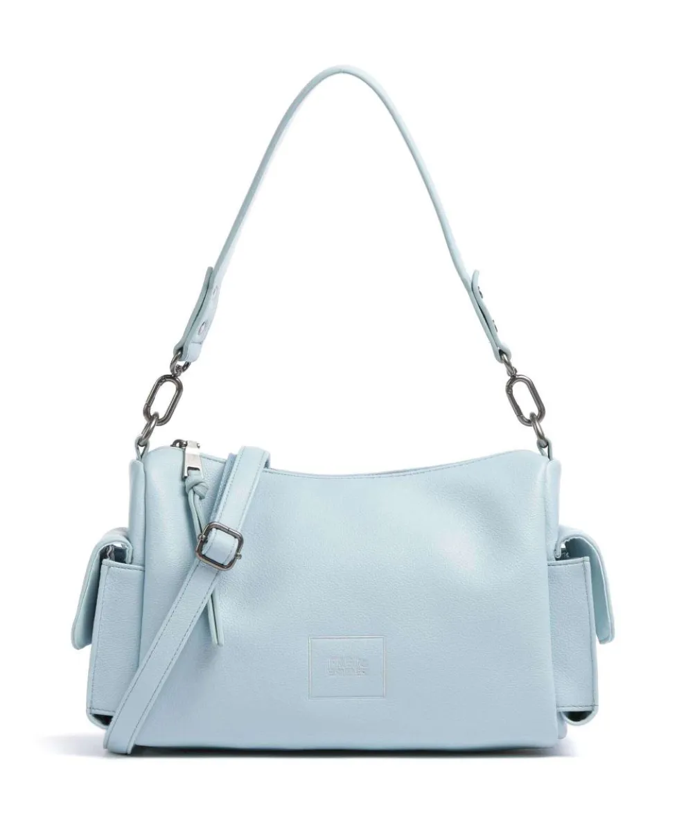 Bestie Schultertasche recyceltes Leder hellblau